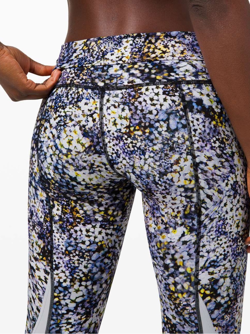 lululemon Wunder Under Crop High-Rise Scallop Fold Over Floral Leggings size 10
